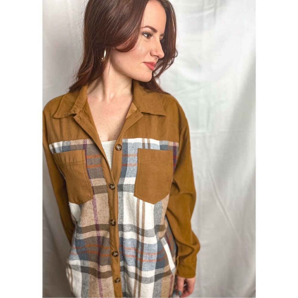 Meritt Plaid Button Down Tunic Top